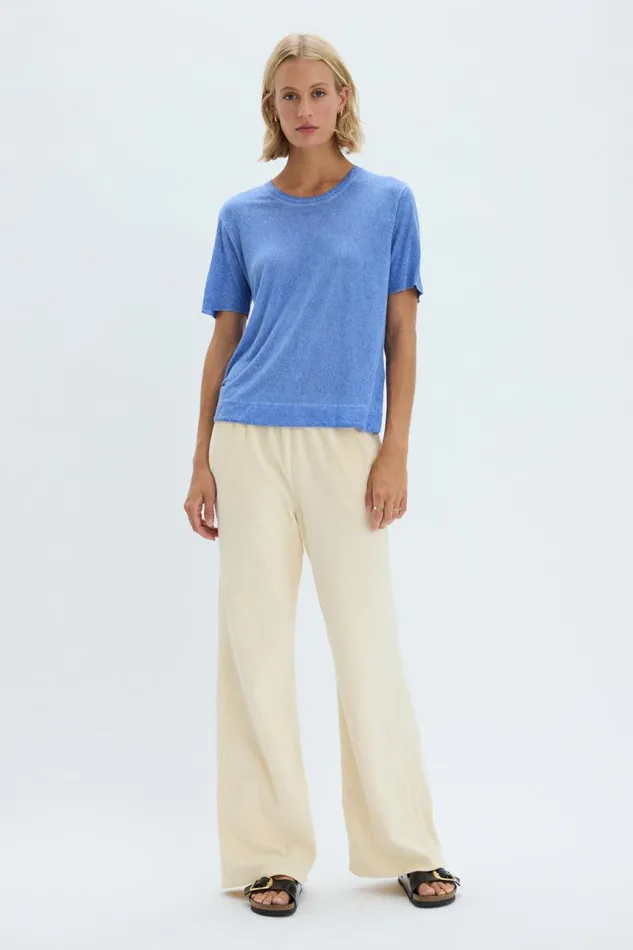 Raquel Allegra TShirts Women Dusty Blue Boxy Tee Raquel Allegra TShirts Women Dusty Blue Boxy Tee