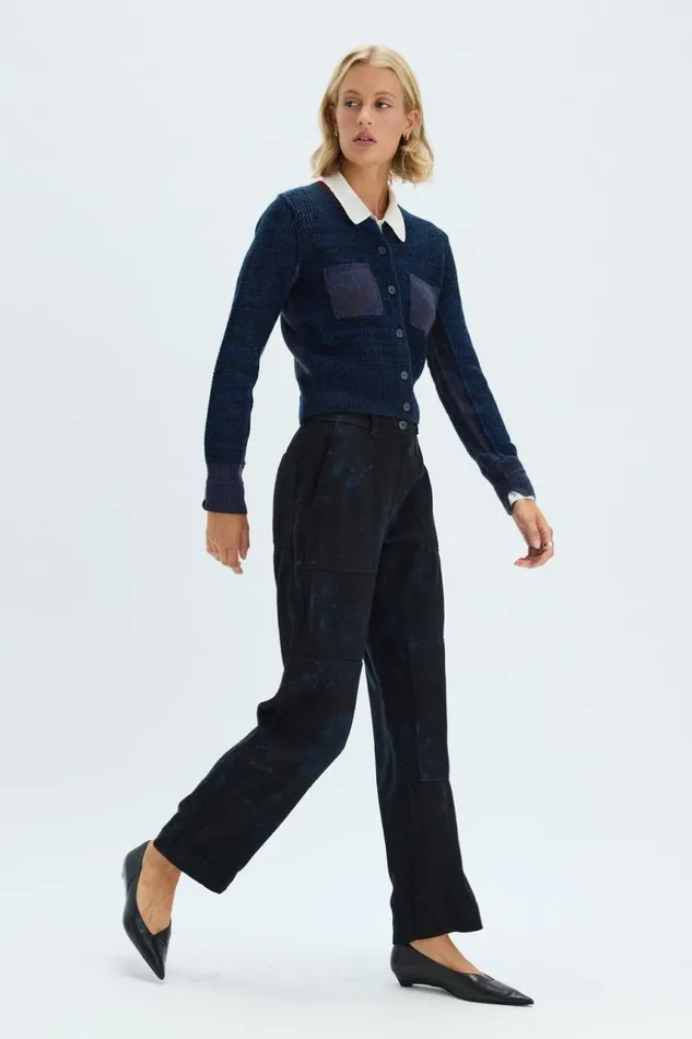 Raquel Allegra TShirts Women Indigo Cashmere Lina Cardigan
