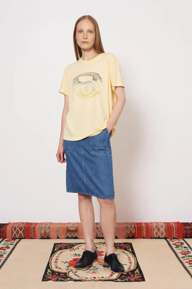 Raquel Allegra TShirts Women Marigold Betty Tee With Evil Eye