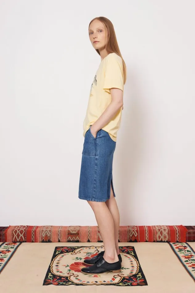 Raquel Allegra TShirts Women Marigold Betty Tee With Evil Eye