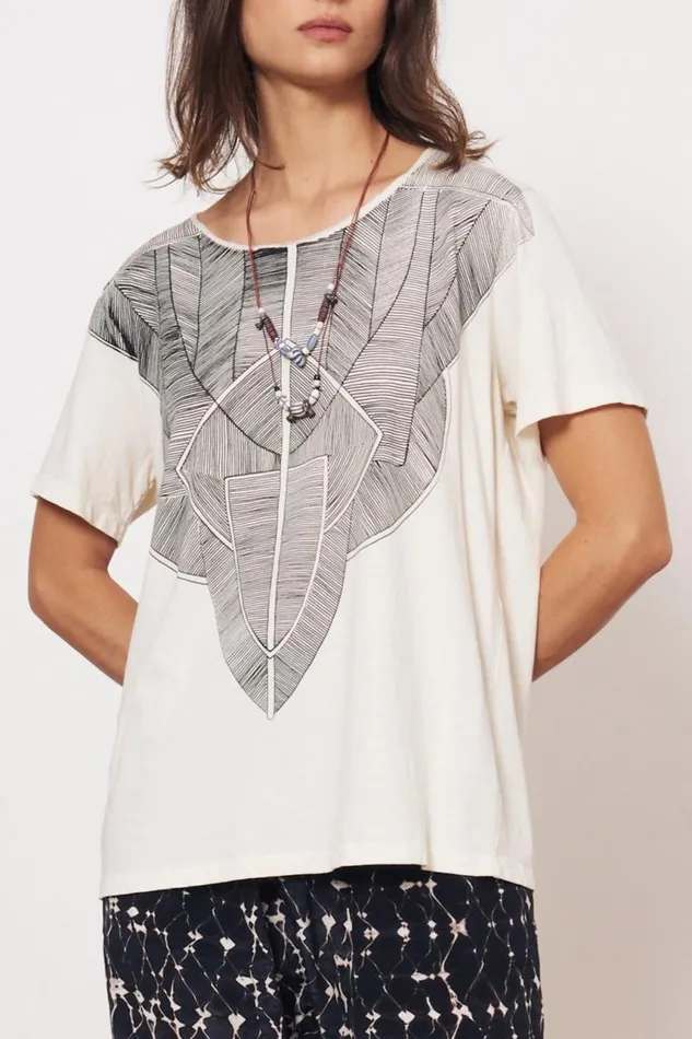Raquel Allegra TShirts Women Vintage Fleece Dirty White Kibo Tee