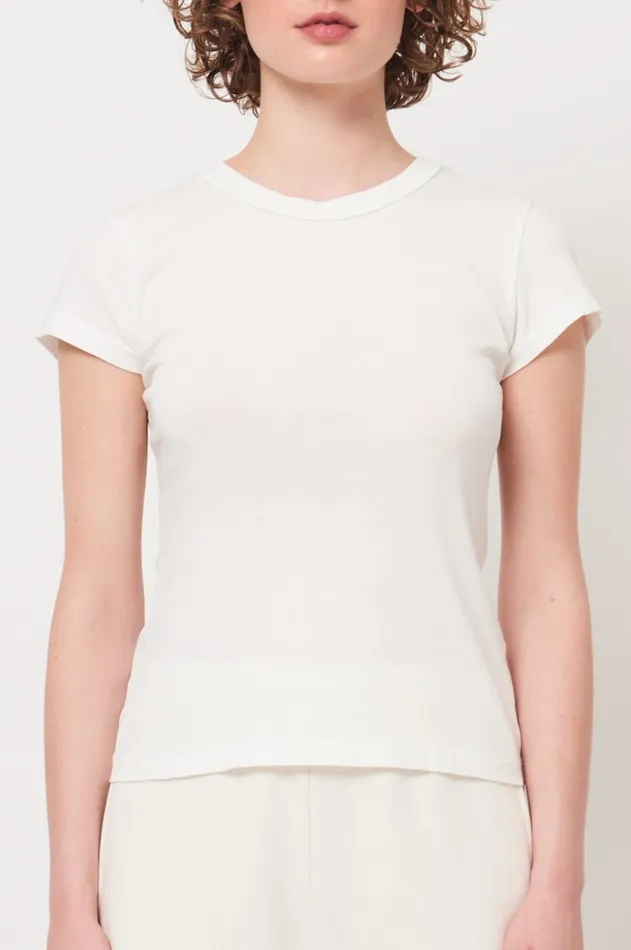 Raquel Allegra TShirts Women Washed White Liv Tee