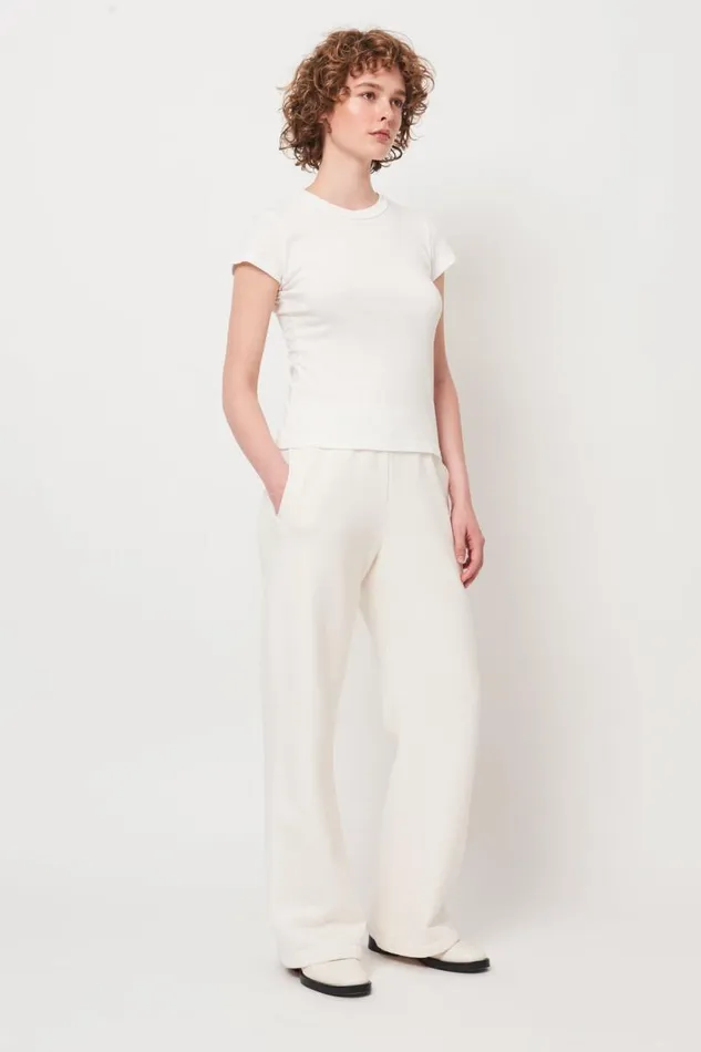 Raquel Allegra TShirts Women Washed White Liv Tee