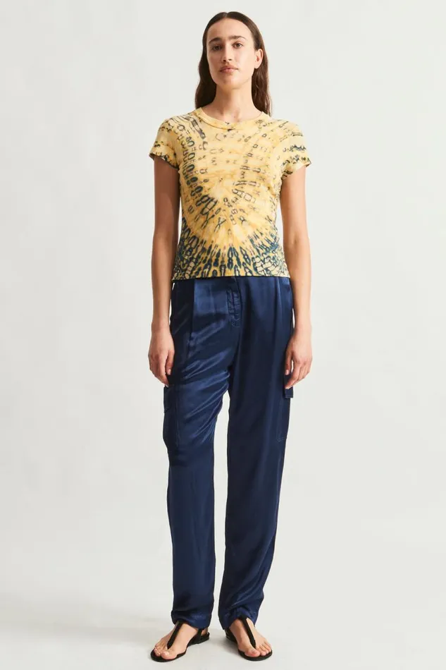 Raquel Allegra TShirts Women Yellow And Navy Liv Tee