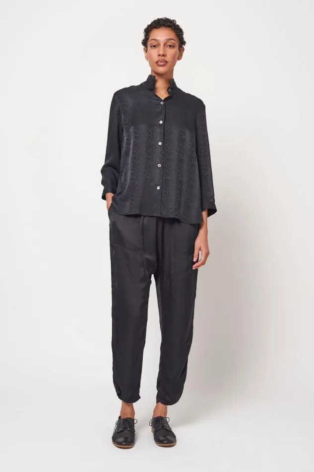 Raquel Allegra Tops Women Black Lauren Blouse