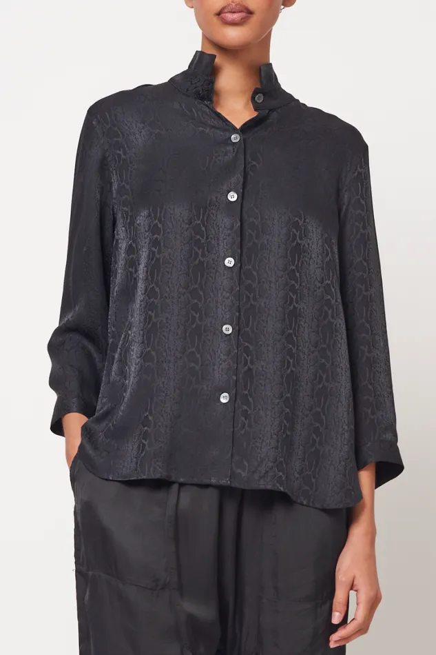 Raquel Allegra Tops Women Black Lauren Blouse