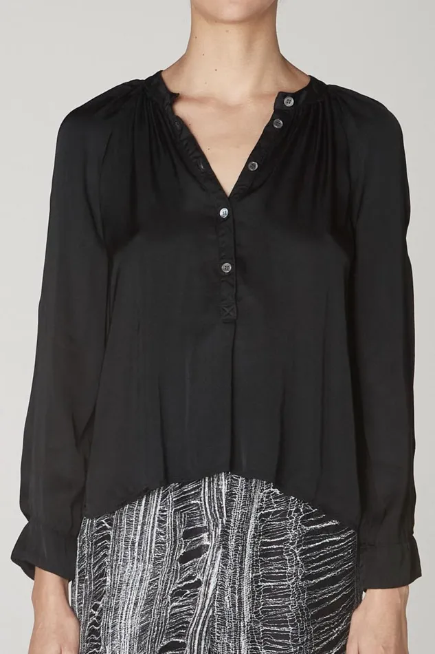 Raquel Allegra Tops Women Black Sparrow Top Raquel Allegra Tops Women Black Sparrow Top