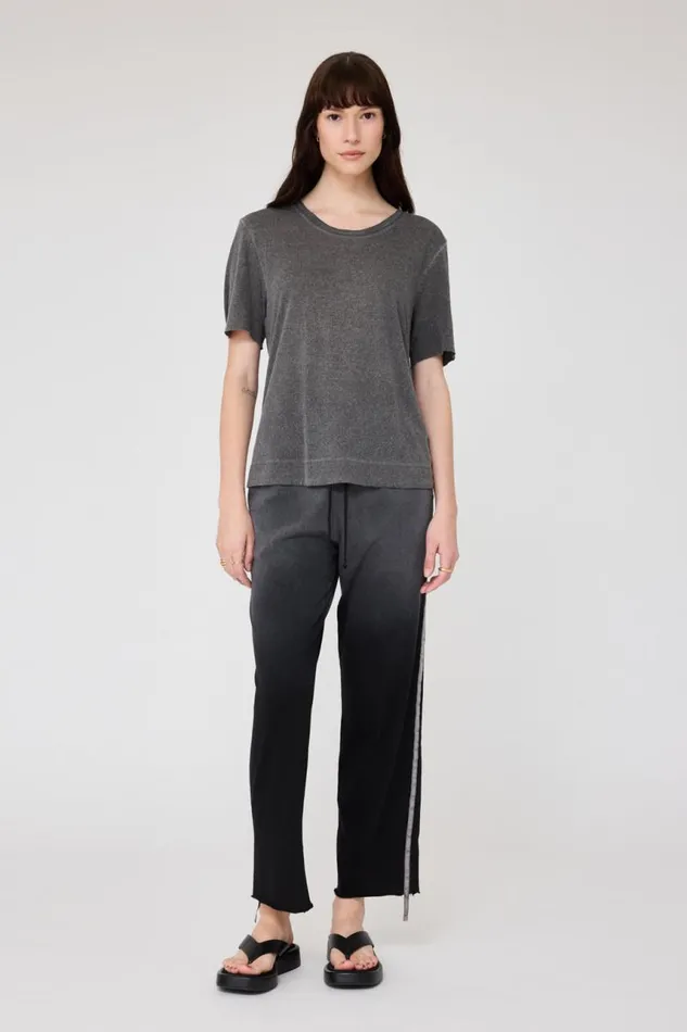Raquel Allegra Tops Women Charcoal Boxy Tee