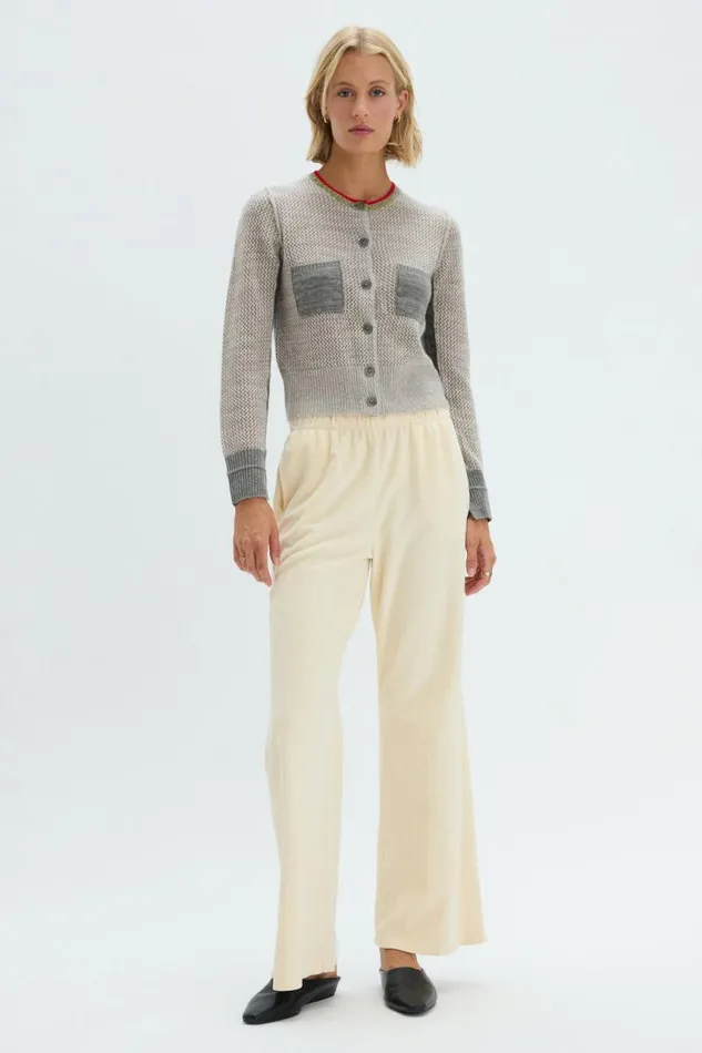 Raquel Allegra Tops Women Concrete Cashmere Lina Cardigan