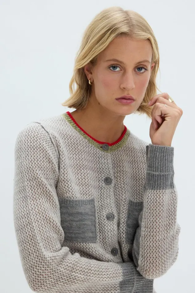 Raquel Allegra Tops Women Concrete Cashmere Lina Cardigan