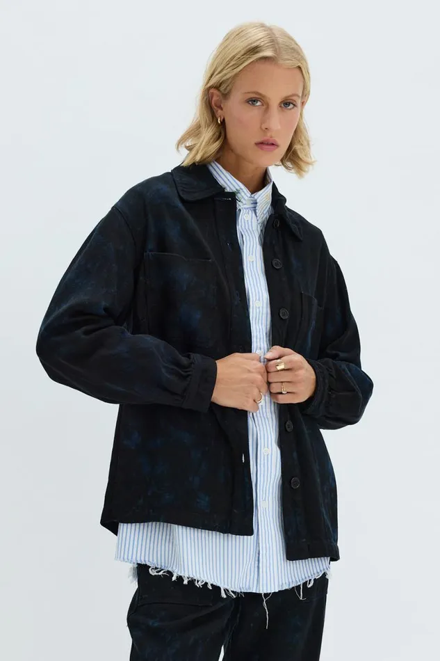 Raquel Allegra Tops Women Dark Indigo Denim Explorer Jacket