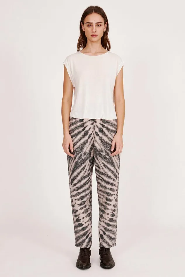 Raquel Allegra Tops Women Dirty White Homage Shred Tee
