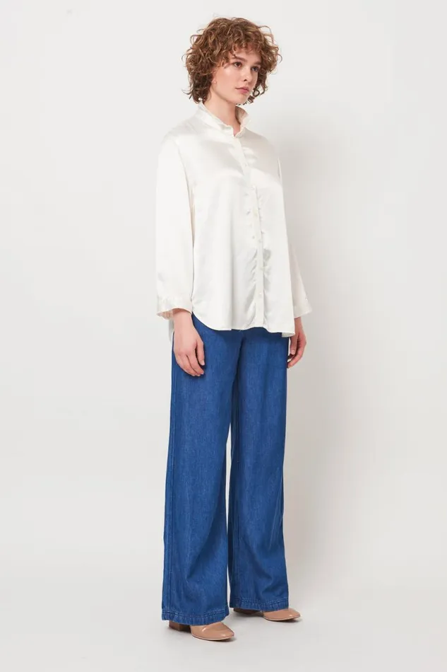 Raquel Allegra Tops Women Dirty White Lauren Blouse