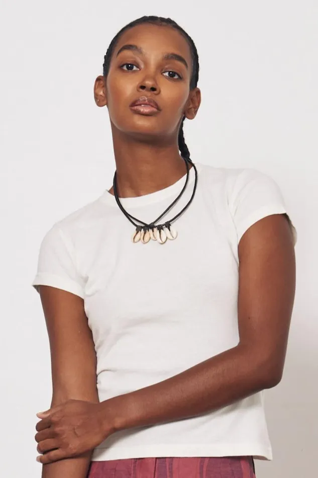 Raquel Allegra Tops Women Dirty White Liv Tee