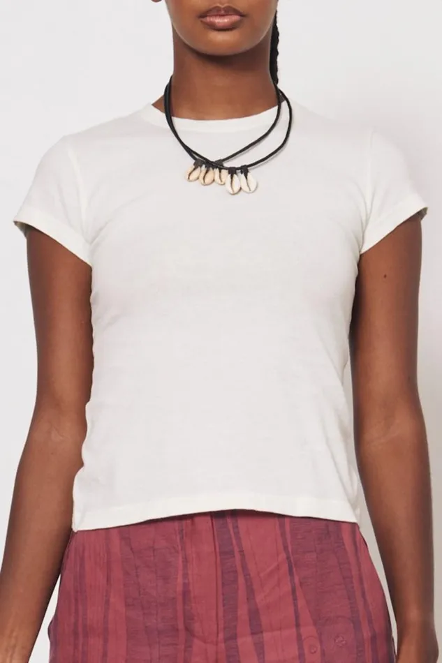 Raquel Allegra Tops Women Dirty White Liv Tee