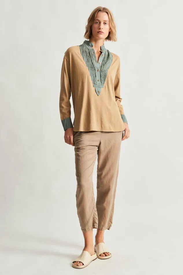 Raquel Allegra Tops Women Khaki Igbo Top