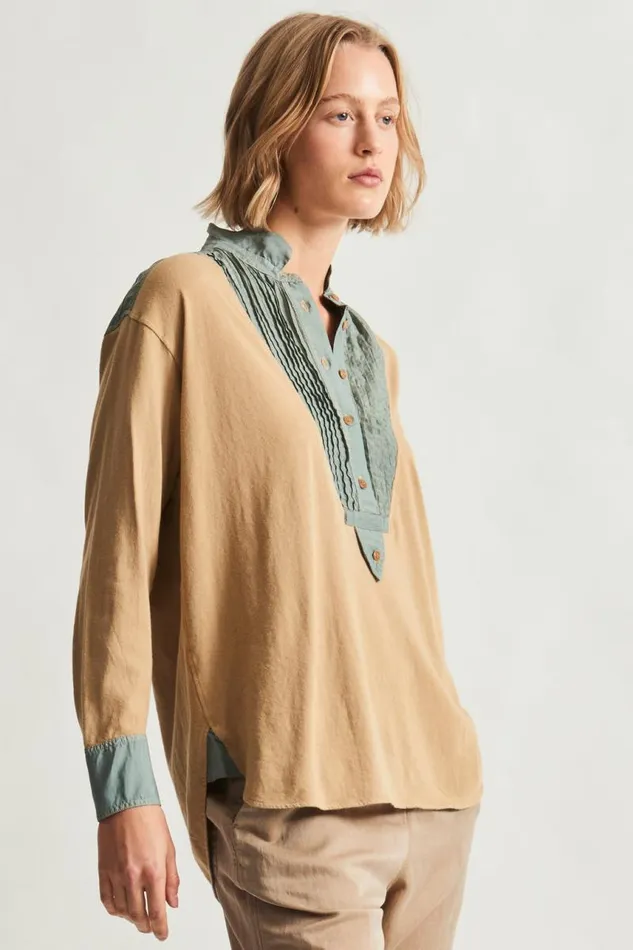 Raquel Allegra Tops Women Khaki Igbo Top