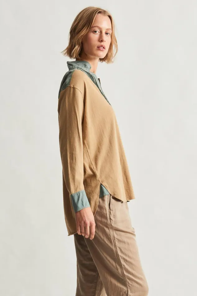 Raquel Allegra Tops Women Khaki Igbo Top