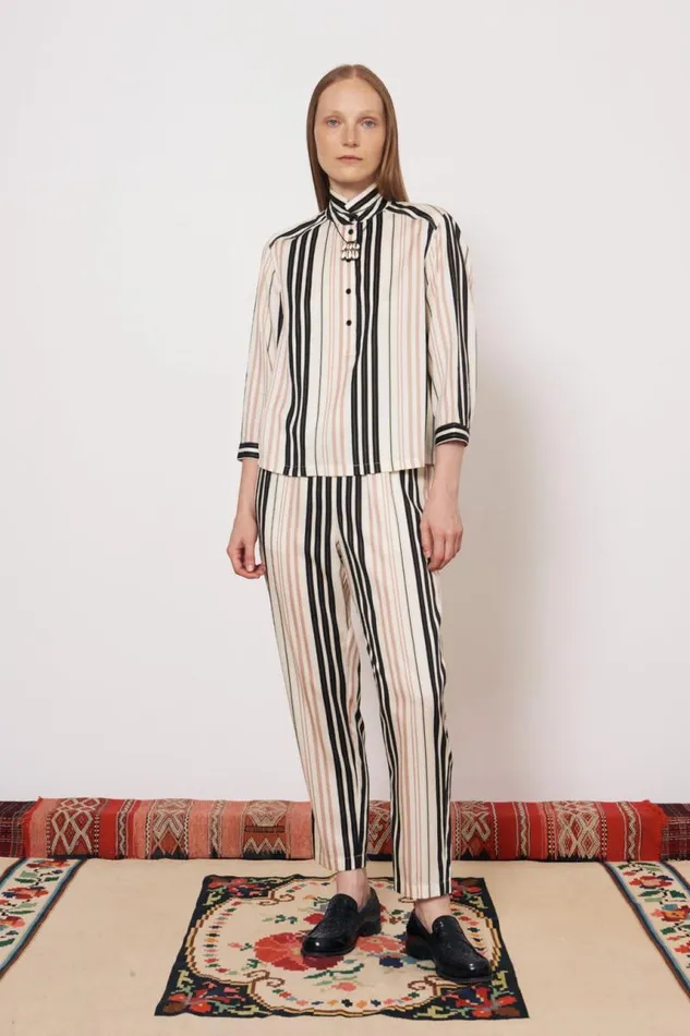Raquel Allegra Tops Women Sueded Tencel Savanna Ecru Ghana Blouse