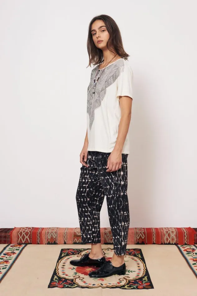 Raquel Allegra Tops Women Vintage Fleece Dirty White Kibo Tee