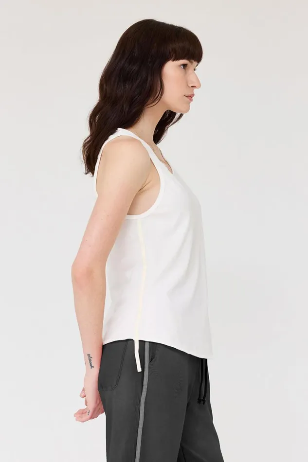 Raquel Allegra Tops Women Washed White Beverly Tank