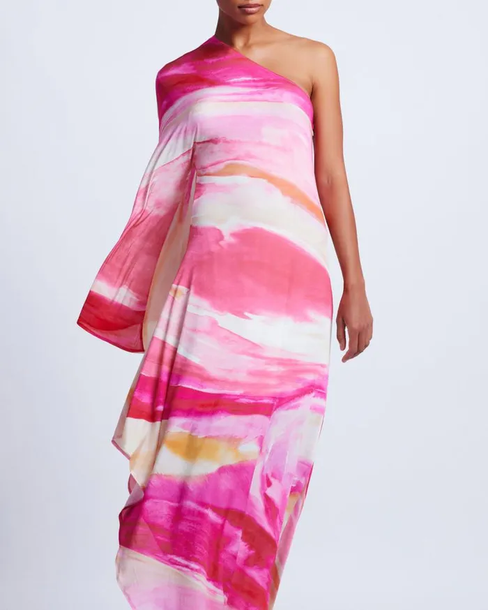 Ready To Wear Aura Stretch One Shoulder Maxi Dress PatBO Dresses and Jumpsuits Ready To Wear Aura Stretch One Shoulder Maxi Dress PatBO Dresses and Jumpsuits