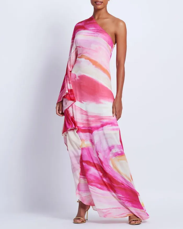 Ready To Wear Aura Stretch One Shoulder Maxi Dress PatBO Dresses and Jumpsuits