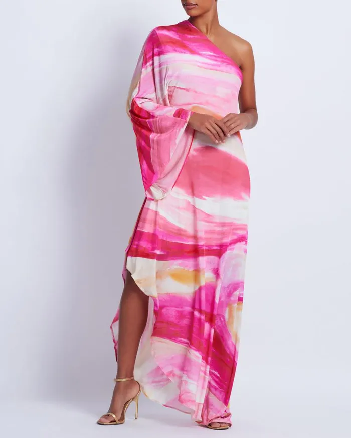 Ready To Wear Aura Stretch One Shoulder Maxi Dress PatBO Dresses and Jumpsuits