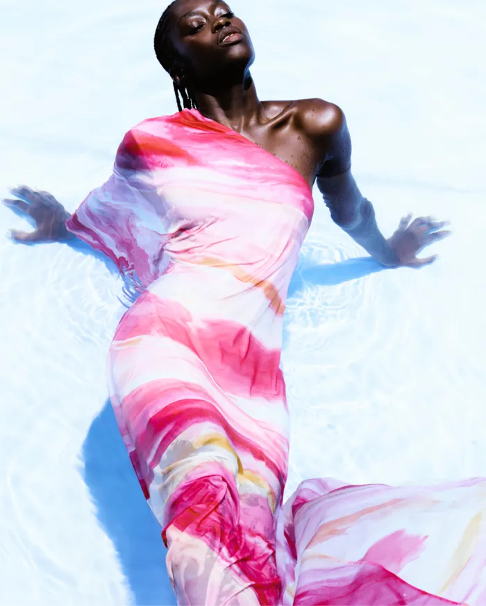 Ready To Wear Aura Stretch One Shoulder Maxi Dress PatBO Dresses and Jumpsuits