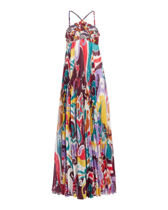 Ready To Wear Beaded Daydreamer Pleated Gown FINAL SALE PatBO Dresses and Jumpsuits