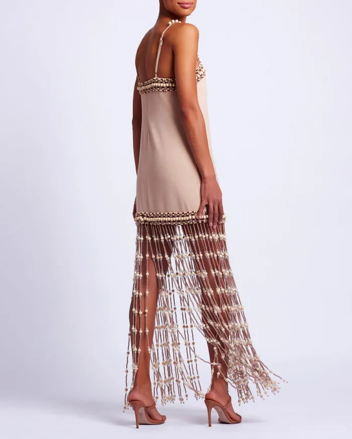 Ready To Wear Beaded Fringe Maxi Dress RUNWAY PatBO Dresses and Jumpsuits