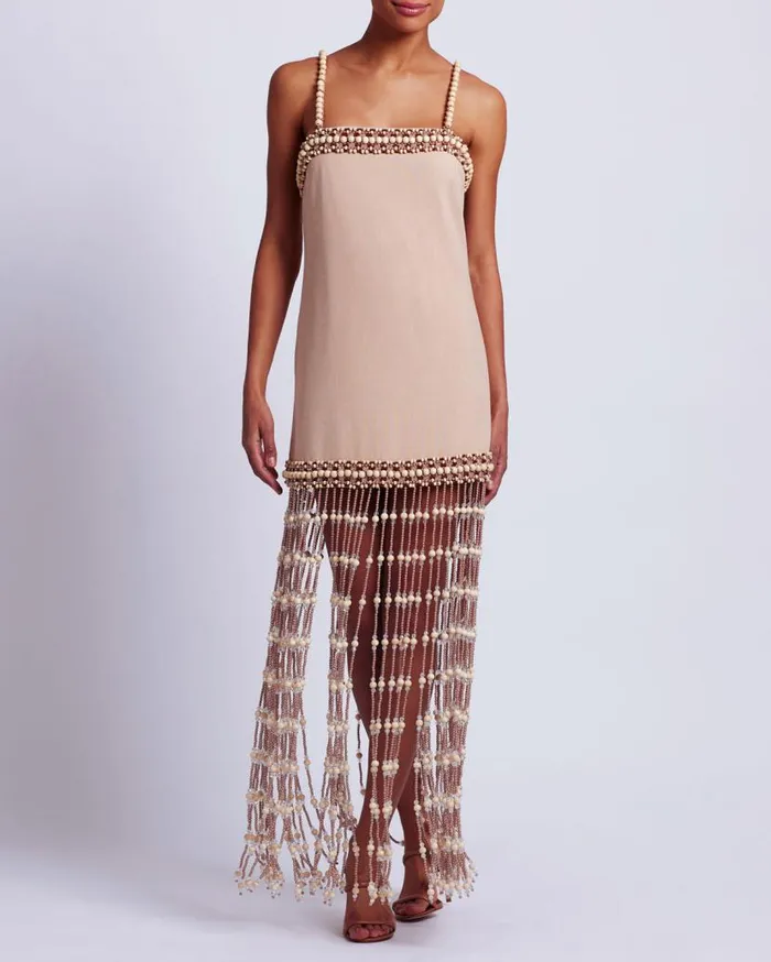 Ready To Wear Beaded Fringe Maxi Dress RUNWAY PatBO Dresses and Jumpsuits
