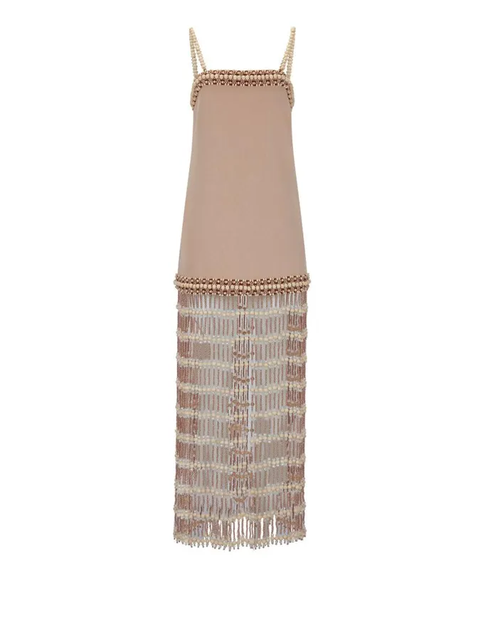 Ready To Wear Beaded Fringe Maxi Dress RUNWAY PatBO Dresses and Jumpsuits