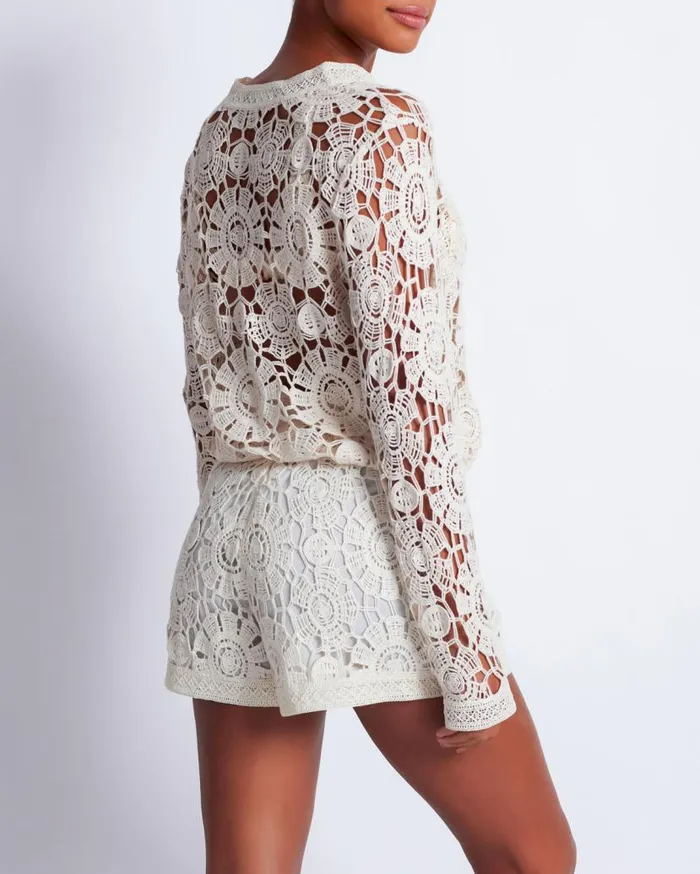 Ready To Wear Crochet Boyfriend Cardigan PatBO Jackets
