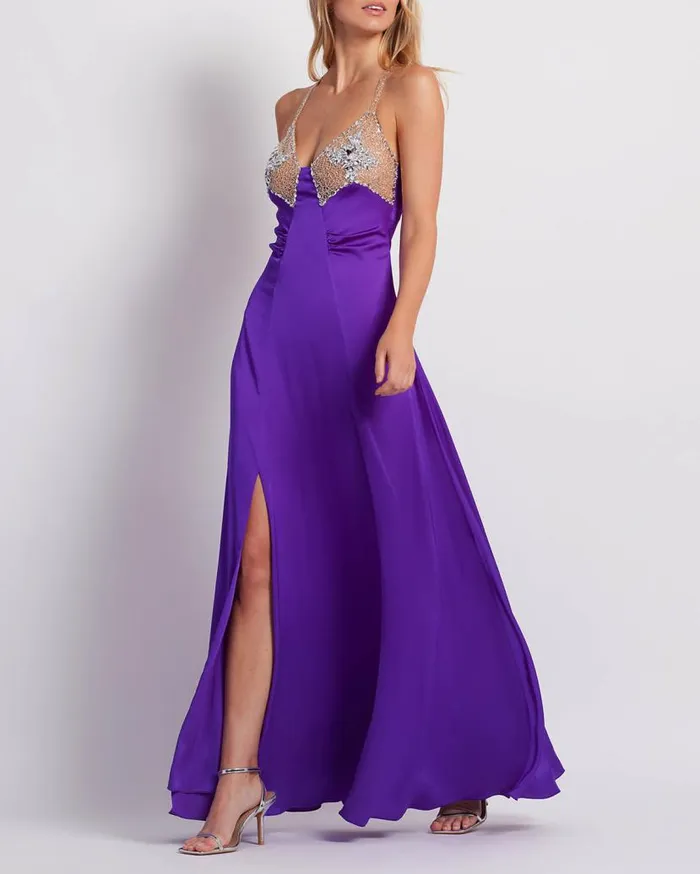 Ready To Wear CRYSTALBEADED SILK GOWN FINAL SALE PatBO Dresses and Jumpsuits