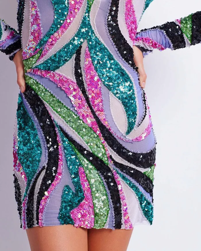 Ready To Wear DELOS BEADED TULLE MINI DRESS FINAL SALE PatBO Dresses and Jumpsuits