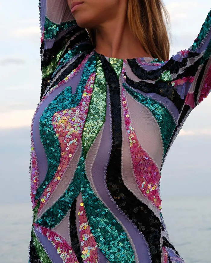 Ready To Wear DELOS BEADED TULLE MINI DRESS FINAL SALE PatBO Dresses and Jumpsuits