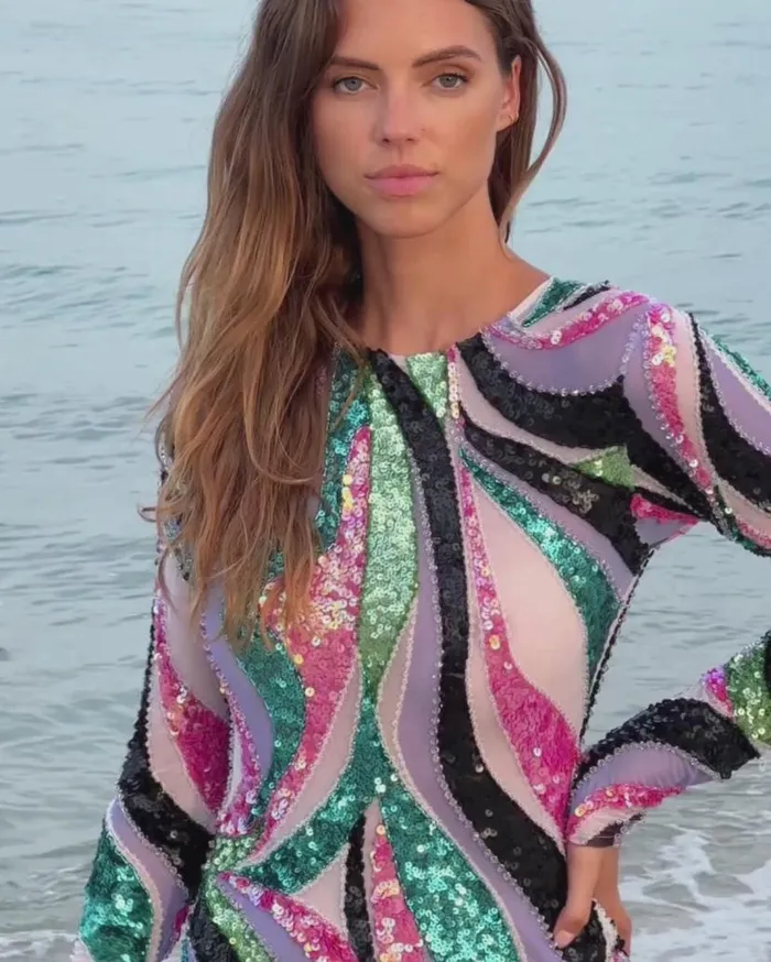 Ready To Wear DELOS BEADED TULLE MINI DRESS FINAL SALE PatBO Dresses and Jumpsuits