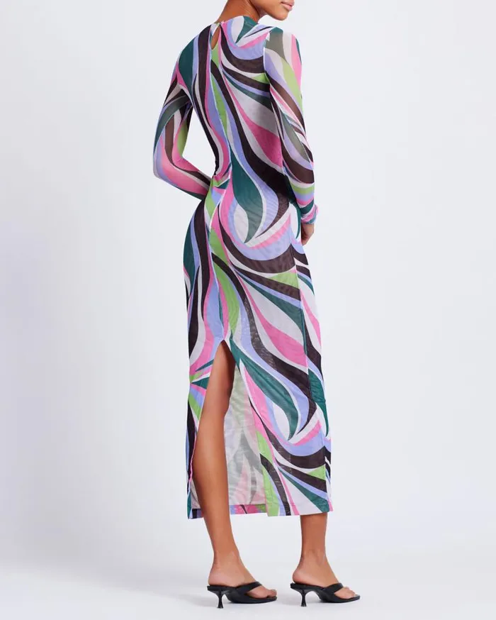 Ready To Wear DELOS PRINTED TULLE MAXI DRESS FINAL SALE PatBO Dresses and Jumpsuits