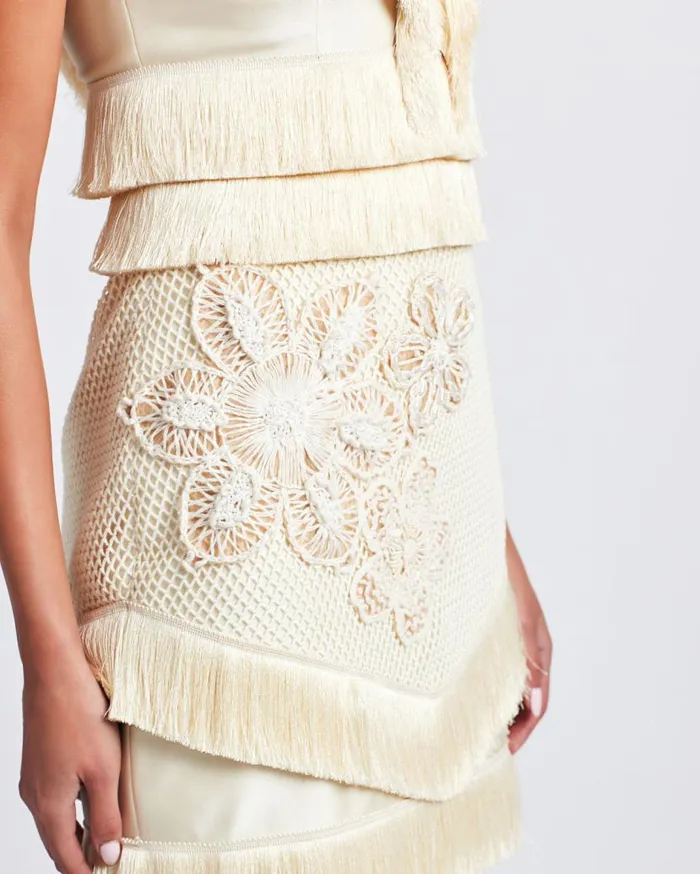 Ready To Wear Embroidered Fringe Mini Dress FINAL SALE PatBO Dresses and Jumpsuits