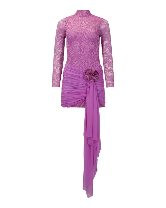 Ready To Wear Embroidered Lace Mini Dress PatBO Dresses and Jumpsuits