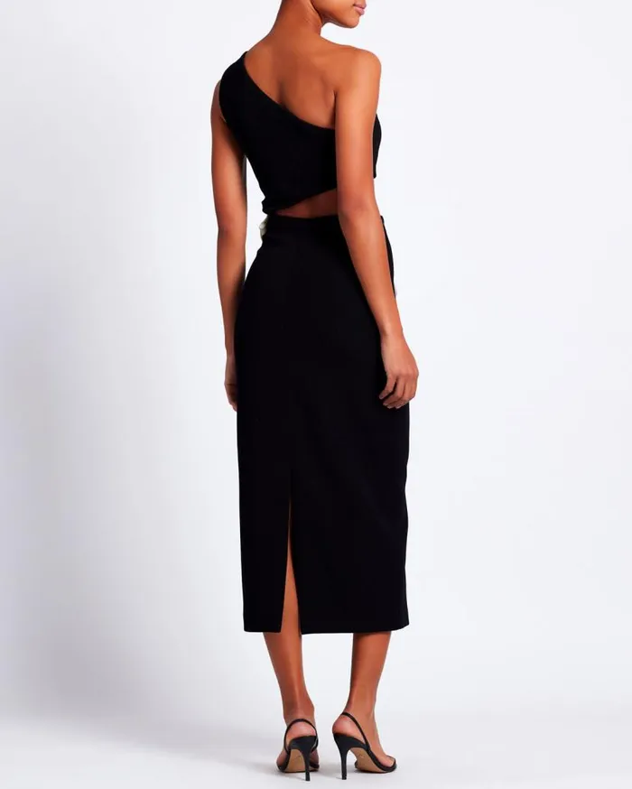 Ready To Wear Flower Applique Midi Dress EXCLUSIVE PatBO Dresses and Jumpsuits