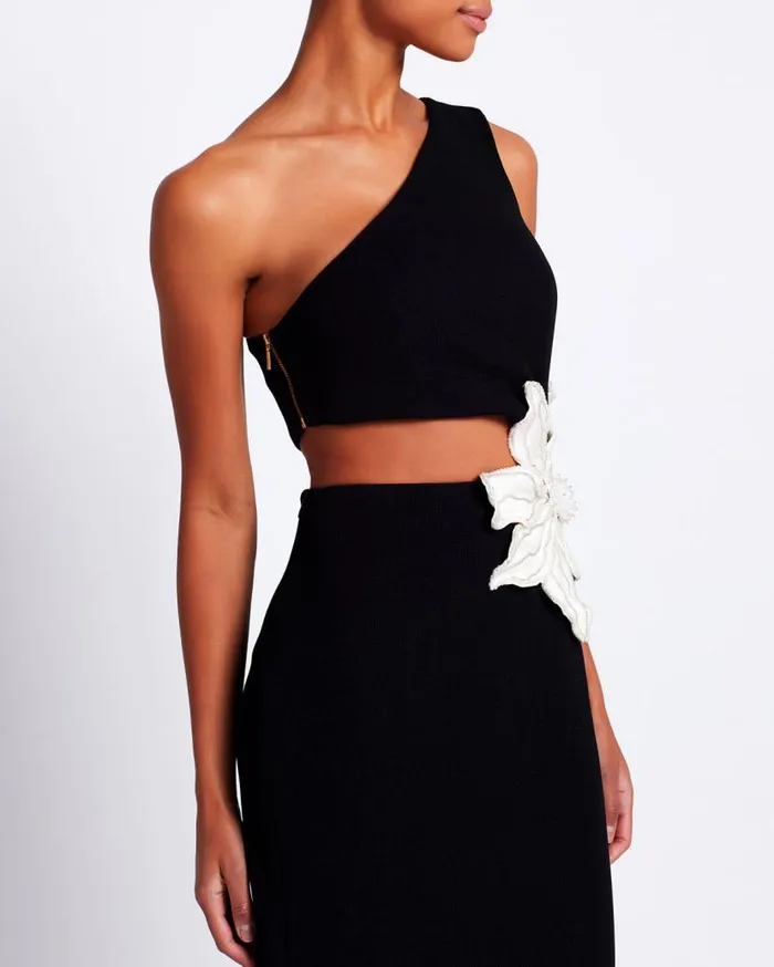 Ready To Wear Flower Applique Midi Dress EXCLUSIVE PatBO Dresses and Jumpsuits