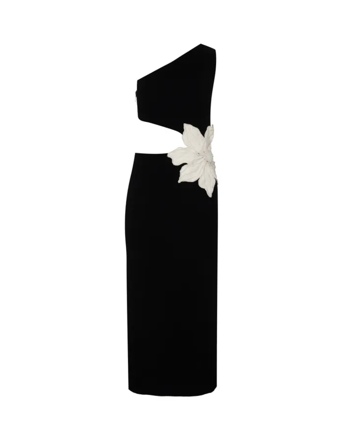 Ready To Wear Flower Applique Midi Dress EXCLUSIVE PatBO Dresses and Jumpsuits