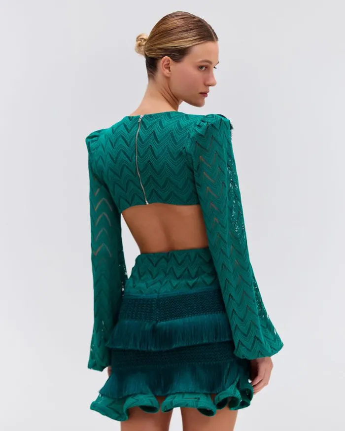 Ready To Wear FRINGE CUTOUT MINI DRESS PatBO Dresses and Jumpsuits