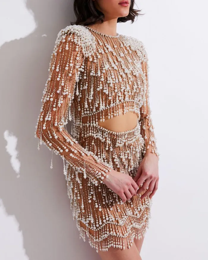 Ready To Wear Fully Beaded CutOut Cocktail Dress FINAL SALE PatBO Dresses and Jumpsuits