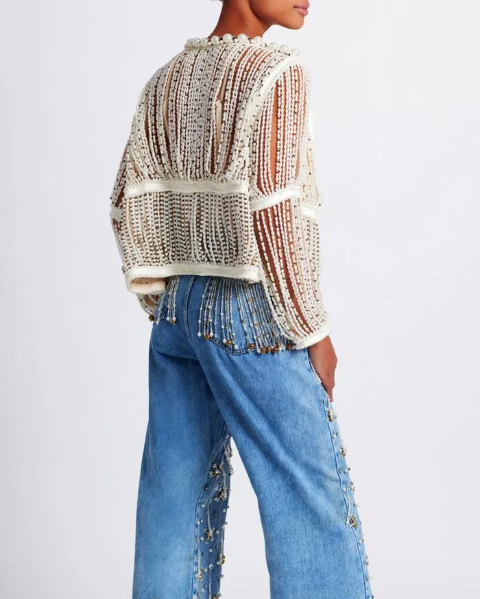 Ready To Wear FULLY BEADED JACKET RUNWAY PatBO Tops and Bodysuits