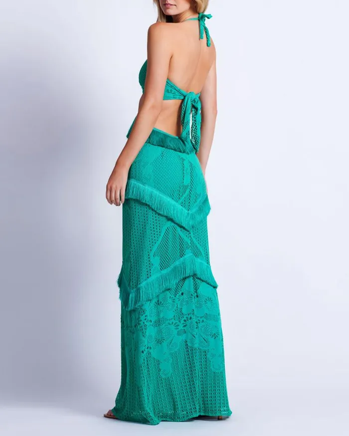 Ready To Wear Halterneck Maxi Dress PatBO Dresses and Jumpsuits