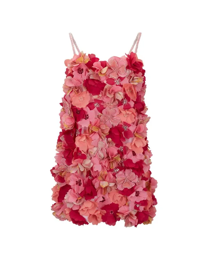 Ready To Wear HandBeaded 3D Flower Mini Dress EXCLUSIVE PatBO Dresses and Jumpsuits