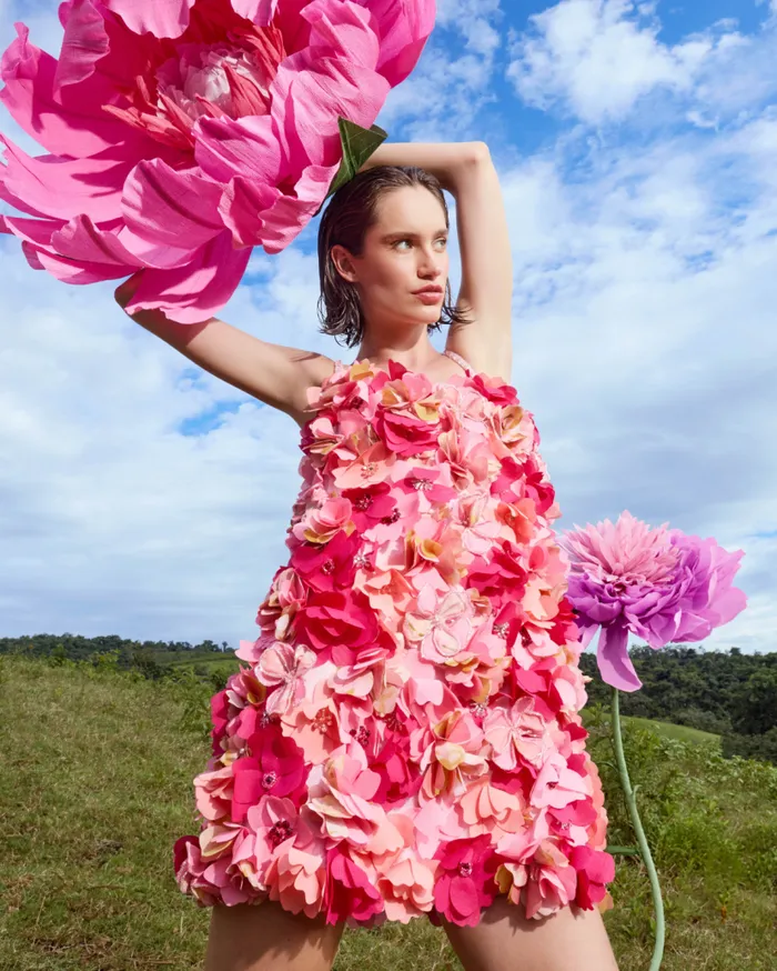 Ready To Wear HandBeaded 3D Flower Mini Dress EXCLUSIVE PatBO Dresses and Jumpsuits